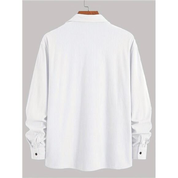 NWT Multiple Sizes Men's Corduroy Button-Up Shirt Jacket Unique Chest Pocket - Picture 2 of 5